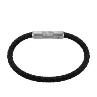 Bracelet en silicone noir à texture moletée