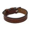 Bracelet Everett à bracelet en cuir marron surpiqué Bracelet Everett à bracelet en cuir marron surpiqué