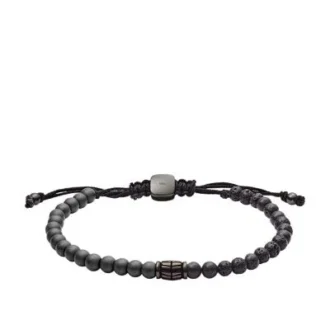 Bracelet Everett en hématite et pierre de lave noire