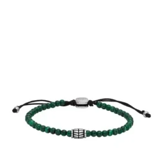 Bracelet Everett en perles de malachite reconstituée