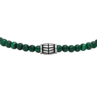 Bracelet Everett en perles de malachite reconstituée
