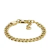 Bracelet Harlow à chaîne texturée linéaire en acier inoxydable doré