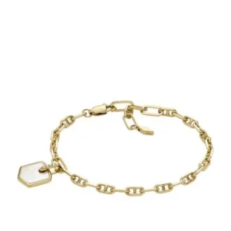 Bracelet Heritage Crest en laiton doré avec chaîne en nacre