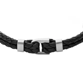 Bracelet Heritage D-Link en cuir noir