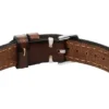 Bracelet Machine en acier inoxydable robuste et cuir rembourré marron Bracelet Machine en acier inoxydable robuste et cuir rembourré marron