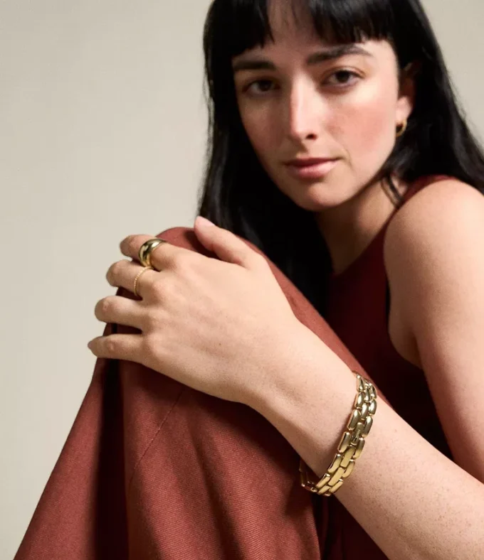 Bracelet à maillons Arden en acier inoxydable doré
