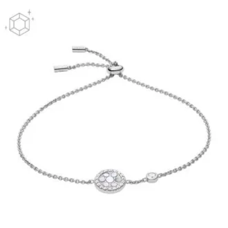 Bracelet à maillons en argent sterling et nacre