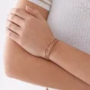 Bracelet à maillons en cuir marron
