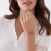 Bracelet à maillons en cuir marron