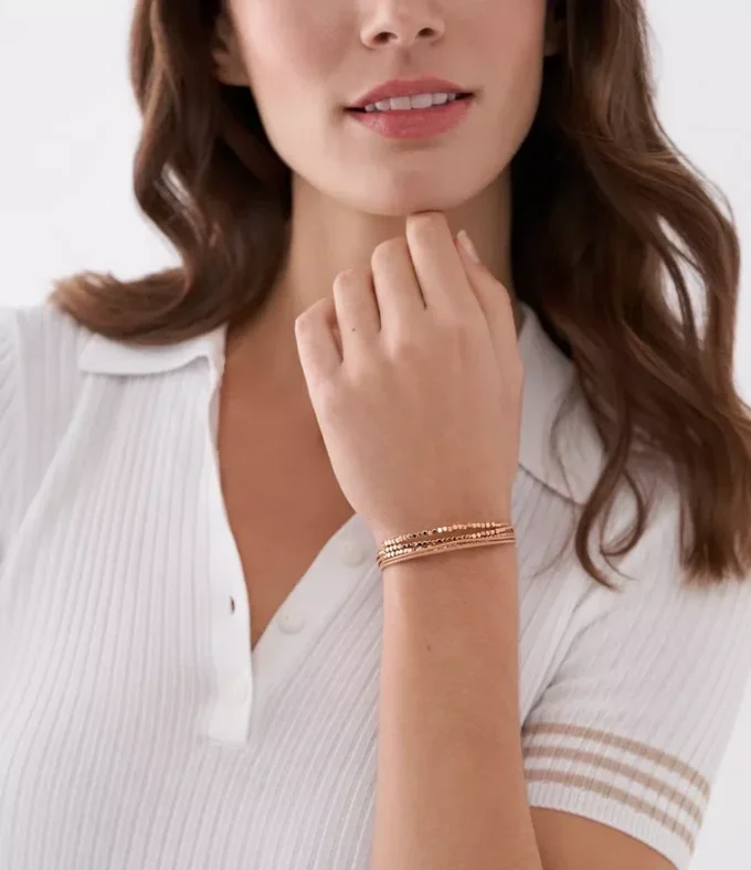 Bracelet à maillons en cuir marron