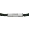 Bracelet à maillons en cuir texturé et acier inoxydable