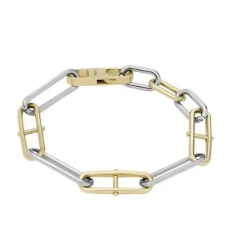 Bracelet à maillons en D Heritage en acier inoxydable bicolore
