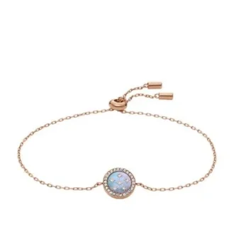 Bracelet à maillons Merrit Classic en acier inoxydable doré à l&rsquo;or rose et nacre