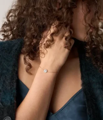Bracelet à maillons Merrit Classic en acier inoxydable doré à l&rsquo;or rose et nacre