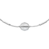 Bracelet à maillons Merrit intemporel en acier inoxydable argenté et nacre