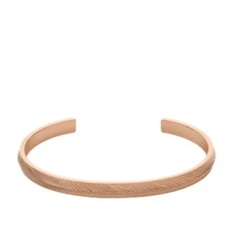 Bracelet manchette Harlow en acier inoxydable doré à la texture linéaire