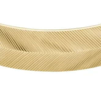Bracelet manchette Harlow à texture linéaire en acier inoxydable doré