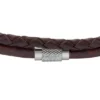 Bracelet multi-rangs en cuir marron à texture moletée