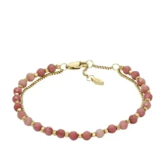 Bracelet multi-rangs en rhodochrosite rose empilable