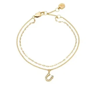 Bracelet multi-rangs Sutton Horseshoe en acier inoxydable doré