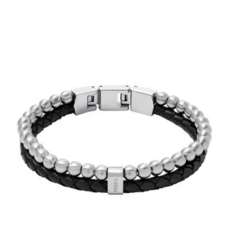 Bracelet multi-rangs Townsman Beads en cuir noir Bracelet multi-rangs Townsman Beads en cuir noir