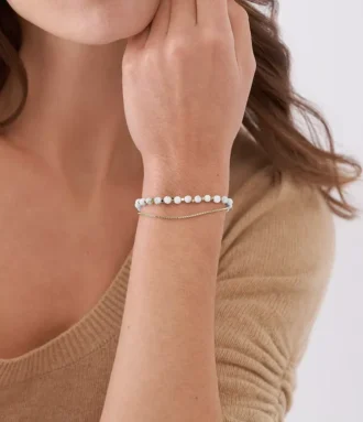 Bracelet à perles en chaîne en howlite empilées