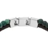 Bracelet à plusieurs rangs en cuir marron et perles Townsman