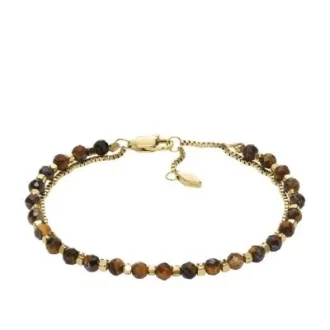 Bracelet à plusieurs rangs en œil-de-tigre brun