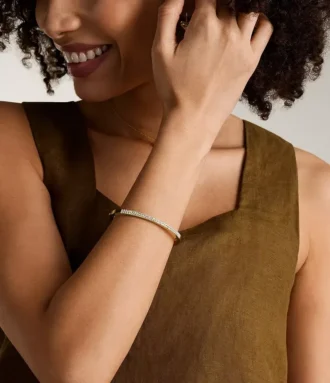 Bracelet rigide Ellis Pavé Glitz en acier inoxydable doré
