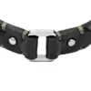 Bracelet robuste en acier inoxydable et cuir noir Bracelet robuste en acier inoxydable et cuir noir