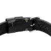 Bracelet robuste en acier inoxydable et cuir noir Bracelet robuste en acier inoxydable et cuir noir