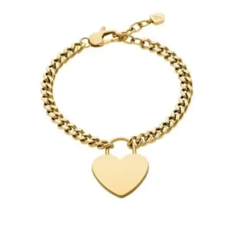 Bracelet Sutton en acier inoxydable doré avec cœur