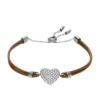 Bracelet Sutton Glitz Heart en cuir marron Bracelet Sutton Glitz Heart en cuir marron