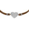 Bracelet Sutton Glitz Heart en cuir marron Bracelet Sutton Glitz Heart en cuir marron