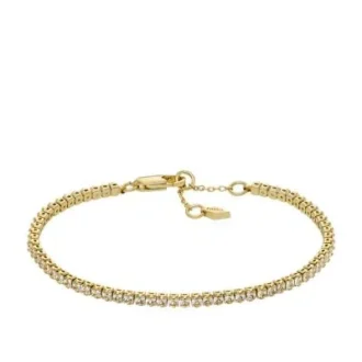 Bracelet tennis Ellis Pavé Glitz en laiton doré