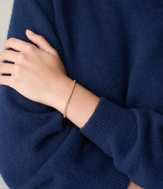 Bracelet tennis en laiton doré à l&rsquo;or rose Ellis Pavé Glitz