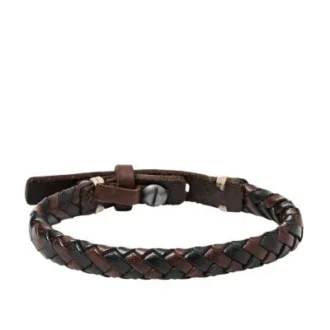 Bracelet tressé vintage décontracté Bronson, marron et noir Bracelet tressé vintage décontracté Bronson, marron et noir