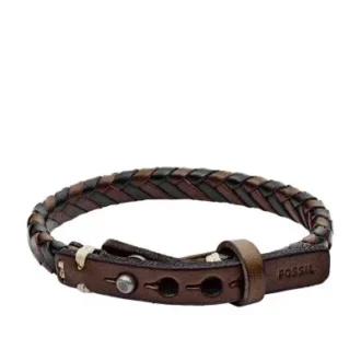 Bracelet tressé vintage décontracté Bronson, marron et noir Bracelet tressé vintage décontracté Bronson, marron et noir