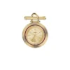 Broche-montre Scarlette à trois aiguilles en acier inoxydable doré