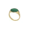 Collection Ellis Signet Bague chevalière en malachite verte Collection Ellis Signet Bague chevalière en malachite verte