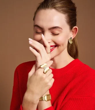 Collection Sutton Butterfly Bague centrale en acier inoxydable doré
