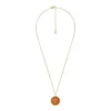 Collier avec pendentif en acier inoxydable doré et cornaline rouge du signe du Bélier Sutton Zodiac Collier avec pendentif en acier inoxydable doré et cornaline rouge du signe du Bélier Sutton Zodiac