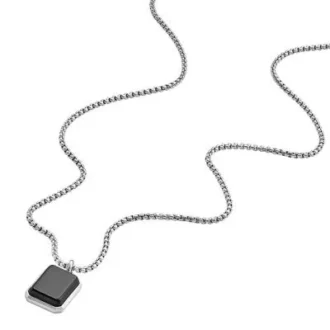 Collier avec pendentif en agate noire Carraway All Stacked Up