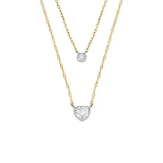 Collier à chaîne en acier inoxydable bicolore Sutton Tokens Of Affection