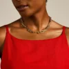 Collier chaîne en acier inoxydable doré Heritage D-Link Collier chaîne en acier inoxydable doré Heritage D-Link