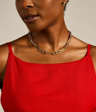 Collier chaîne en acier inoxydable doré Heritage D-Link