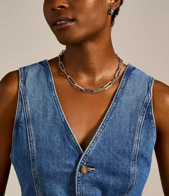 Collier chaîne en acier inoxydable Heritage D-Link Collier chaîne en acier inoxydable Heritage D-Link