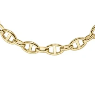 Collier chaîne maille forçat Heritage en acier inoxydable doré