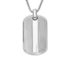 Collier dog tag en acier inoxydable avec texture moletée à la machine Collier dog tag en acier inoxydable avec texture moletée à la machine