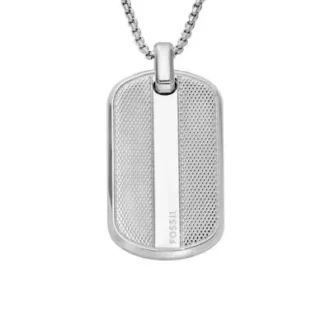 Collier dog tag en acier inoxydable avec texture moletée à la machine